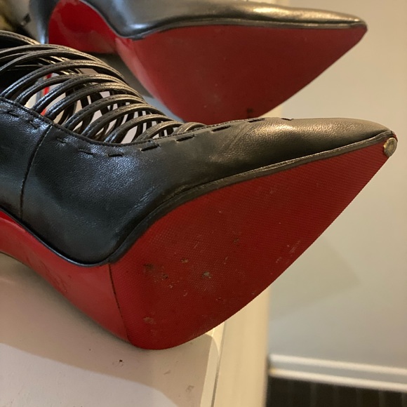 Louboutin Black Kid Leather Gortik 37 - Picture 5 of 8
